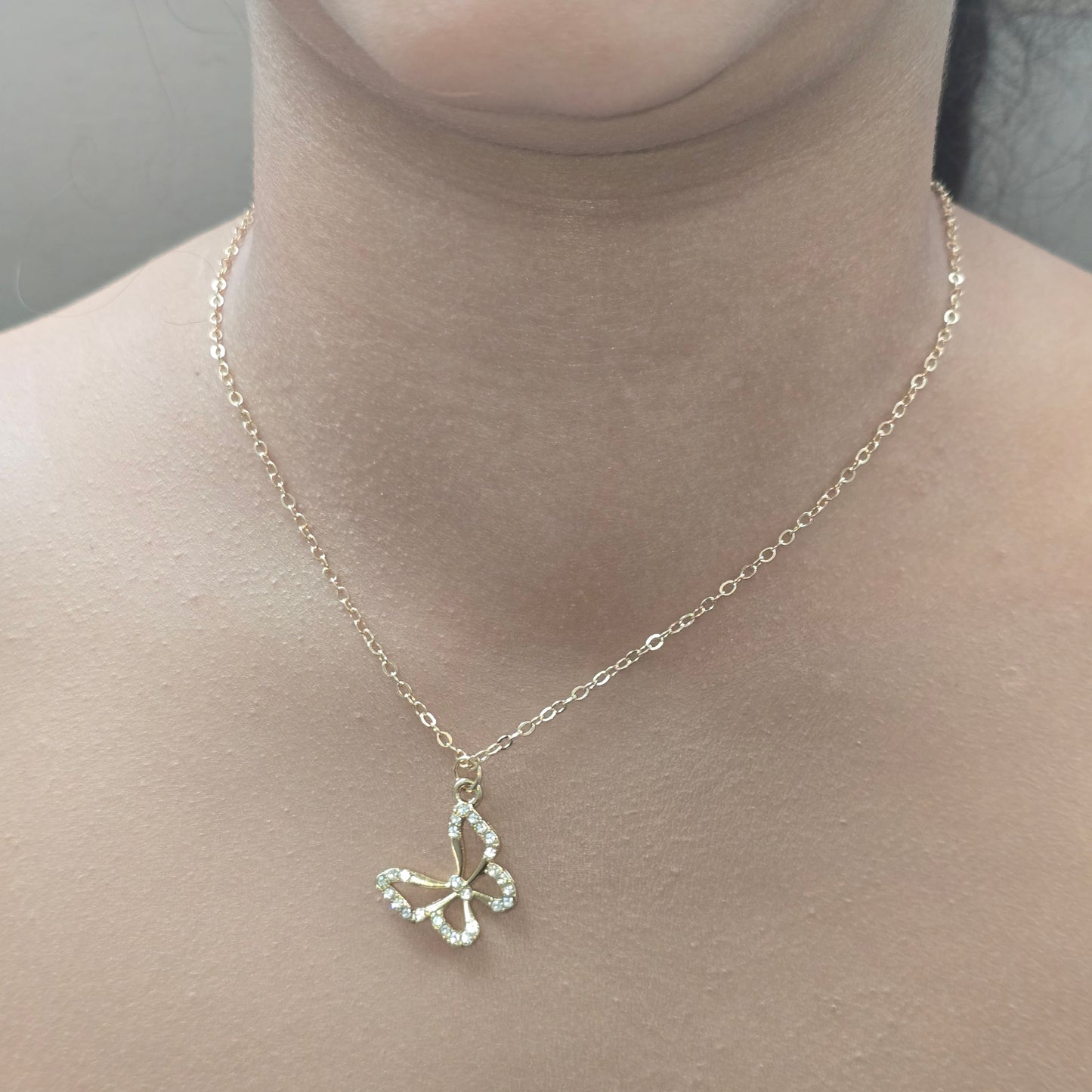 Butterfly Charm Necklace Gold