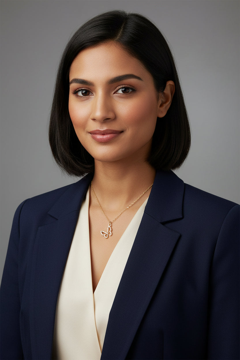 Butterfly Charm Necklace Gold