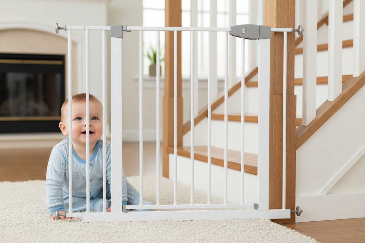 Baby Safety Gate – Adjustable 75–81 cm Child Safety Barrier-Mamia