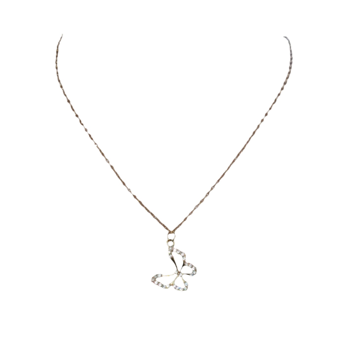Butterfly Charm Necklace Gold
