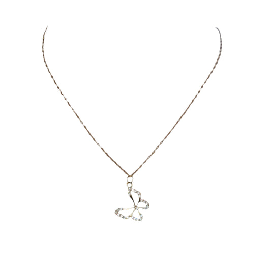 Butterfly Charm Necklace Gold