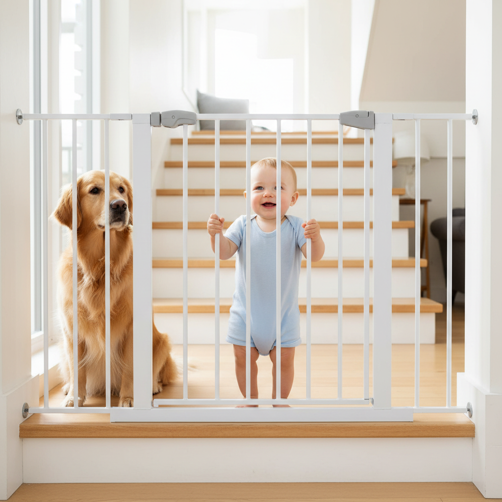 Baby Safety Gate – Adjustable 75–81 cm Child Safety Barrier-Mamia