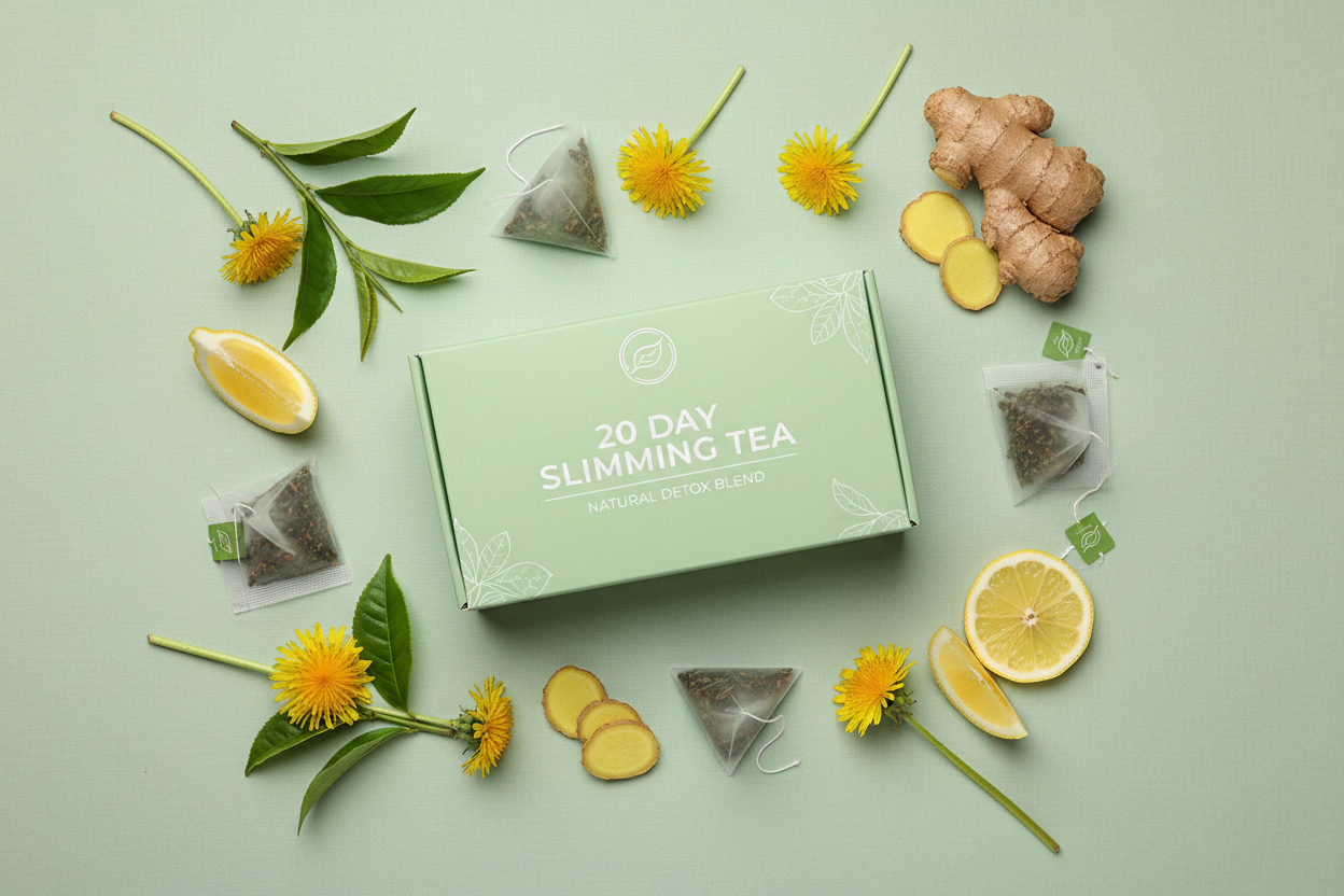 Slimming Tea Flat Lay